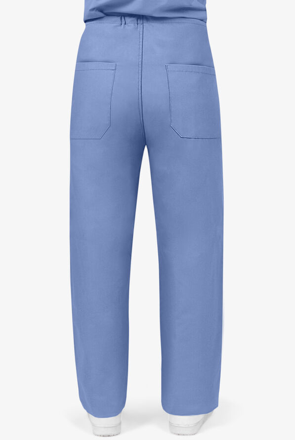 Fashion Seal Unisex 1-Pocket Fashion Blend Reversible Drawstring Scrub Pants - Ceil Blue - 2
