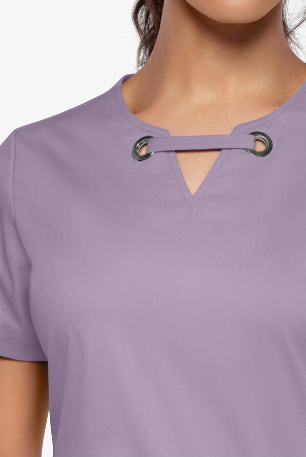 Blusa m&eacute;dica UA Butter-Soft STRETCH con ojales y 4 bolsillos para mujer - Canyon Iris - 3