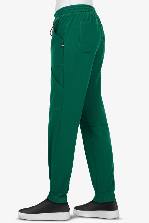 koi Next Gen Good Vibe Women's 7-Pocket STRETCH Jogger Scrub Pants - Petite - Hunter - 2