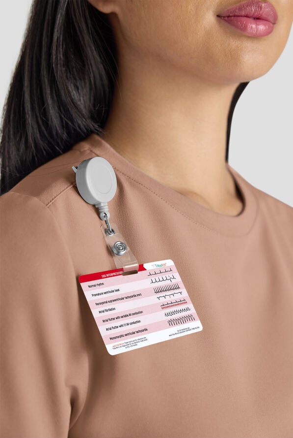 Blusa m&eacute;dica ReSurge Citrine con cuello redondo y 1 bolsillo para mujer - Warm Terrazzo - 5