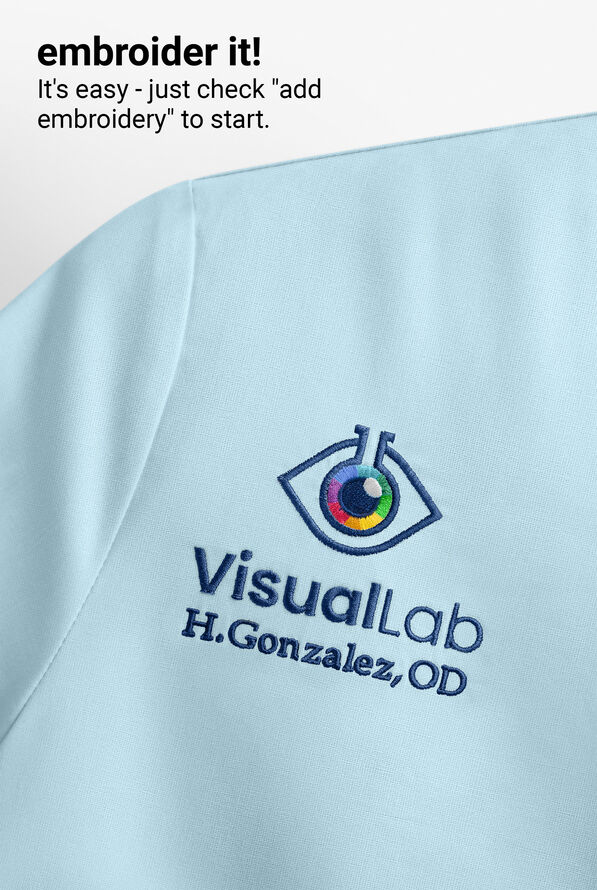 Med Couture Touch Women's 3-Pocket STRETCH Rib-Knit Side Panels Shirttail V-Neck Scrub Top - Periwinkle - 5