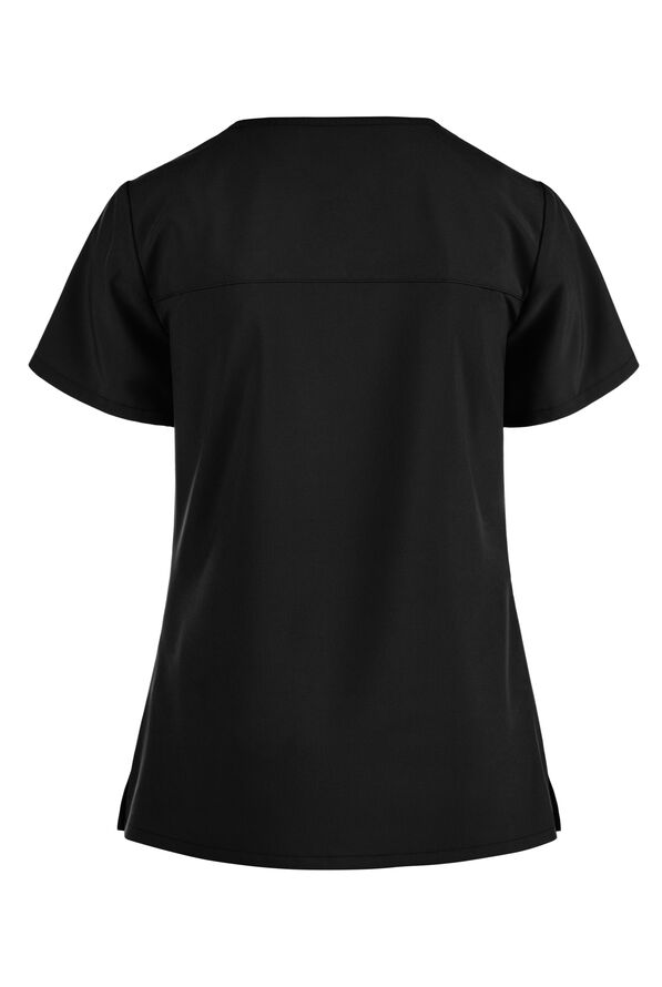 Dickies EDS Essentials Women's 2-Pocket STRETCH Mock Wrap Scrub Top - Black - 2