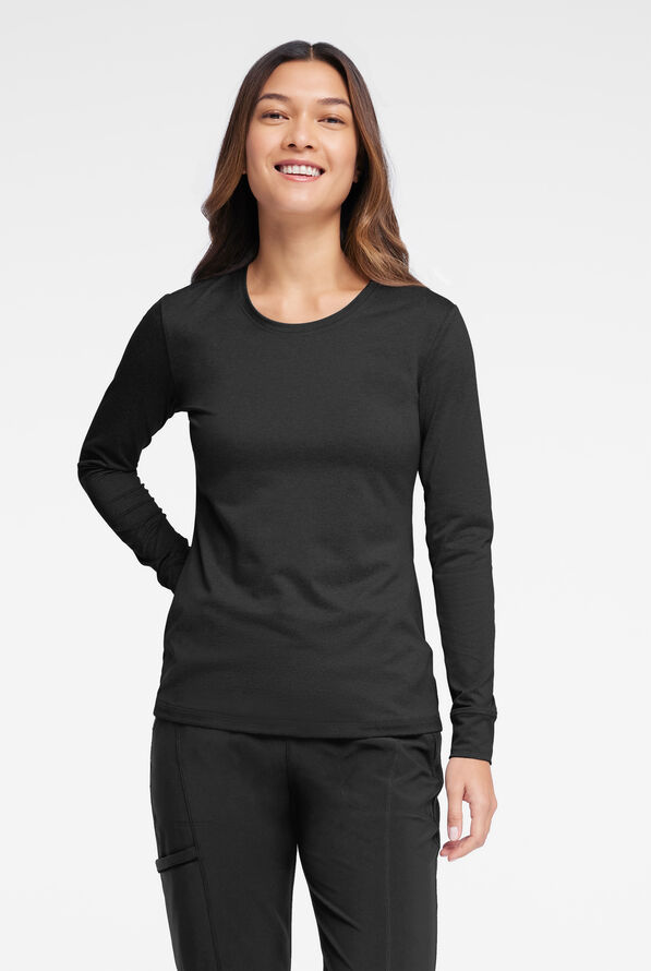 Camiseta médica manga larga de tejido Cherokee Infinity para mujer - Black - 2
