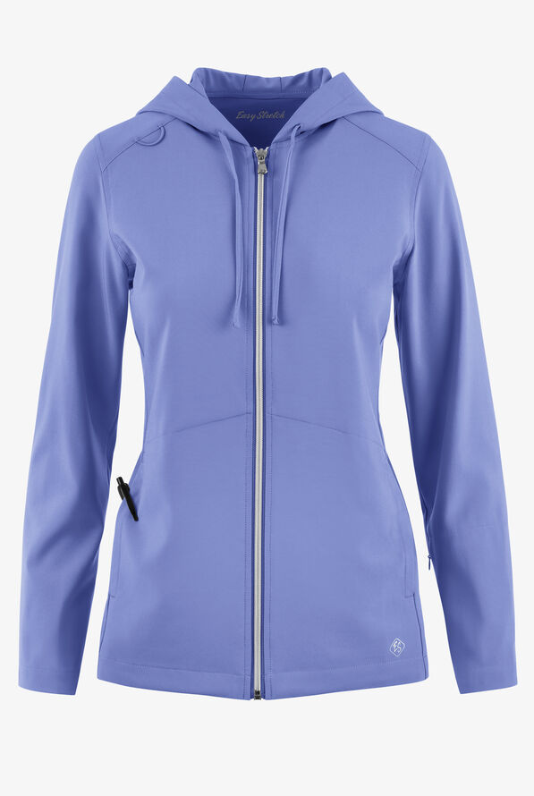 Sudadera médica Easy STRETCH Selena con cremallera y 5 bolsillos para mujer - Ceil Blue - 1