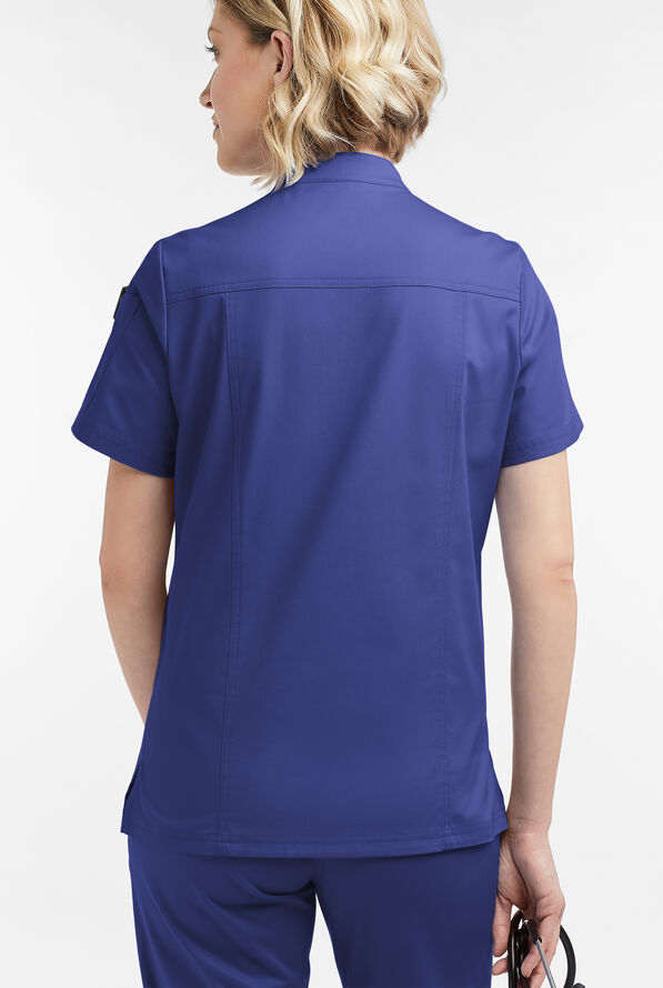 Blusa m&eacute;dica UA Butter-Soft STRETCH con cremallera y 6 bolsillos para mujer - Galaxy - 4