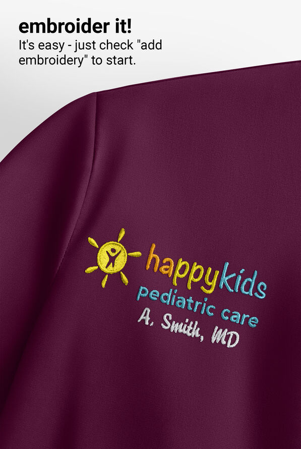 Butter-Soft STRETCH Women's 3-Pocket Zip-Front with Cozy Knit Hood and Trim Scrub Jacket - Wine - 5