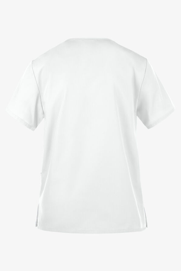 Blusa m&eacute;dica unisex Cherokee Workwear con 3 bolsillos y cuello en V - White - 3