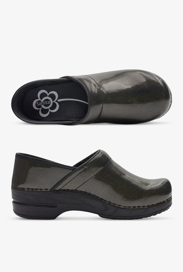 Sanita&reg; Women's Smart Step Sabel Charcoal Patent Leather Nursing Clogs - null - 1