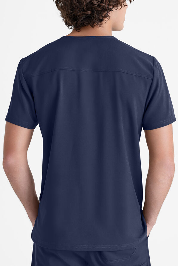 Camisa m&eacute;dica Grey's Anatomy by Barco Evolve STRETCH Journey con cuello en V y 1 bolsillo para hombre - Indigo - 3