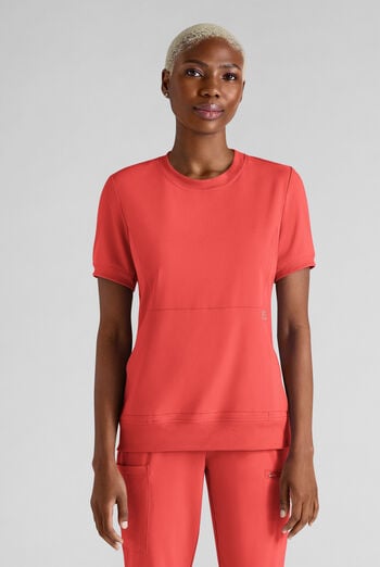 Blusa m&eacute;dica Easy STRETCH con cuello redondo y 2 bolsillos para mujer