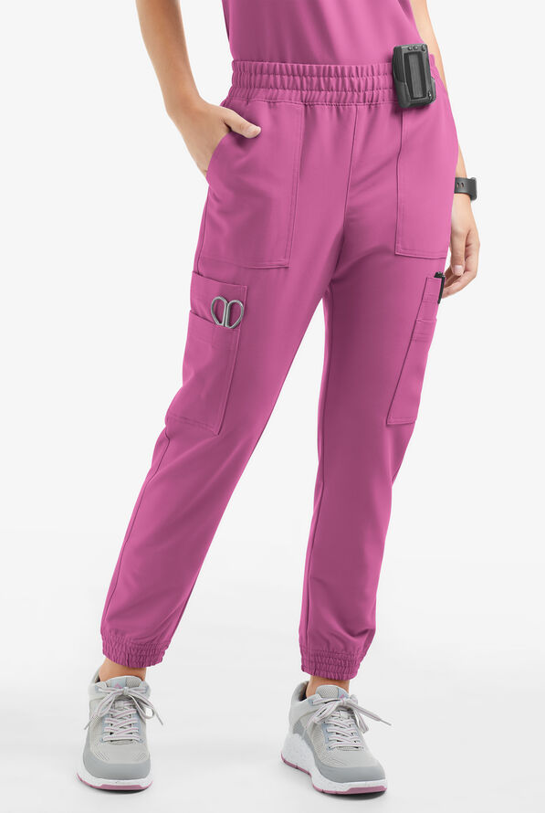 Movement by Butter-Soft Cephei Women's 11-Pocket Jogger Scrub Pants - Cassis Oasis - 1