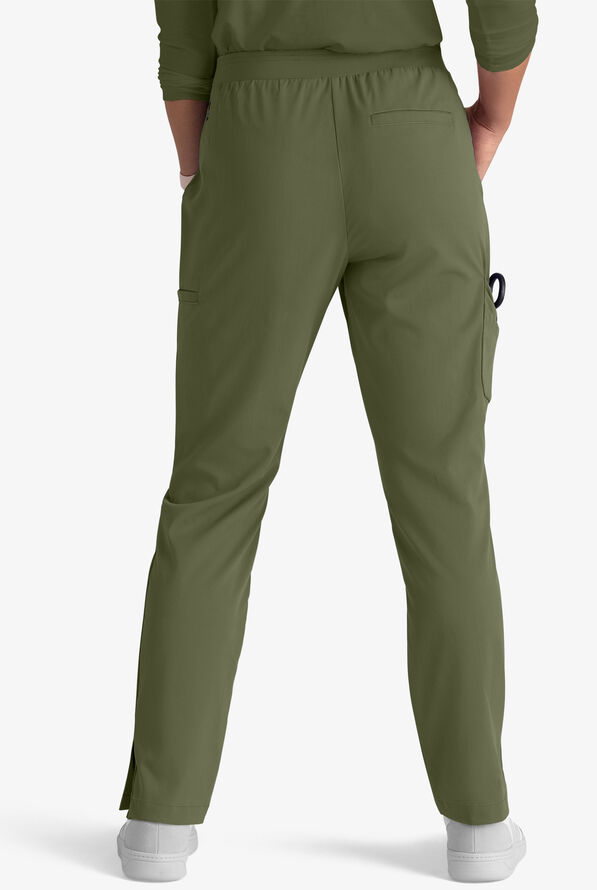 Grey's Anatomy by Barco Spandex STRETCH Serena Women's 7-Pocket Cargo Scrub Pants - Olive - 3
