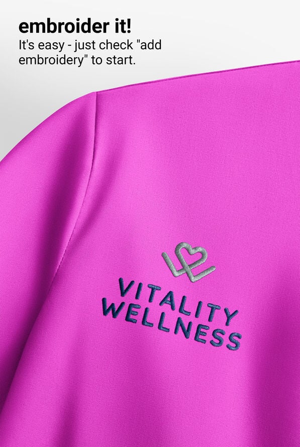 Easy STRETCH Chloe Women's 3-Pocket V-Neck Tuck-In Scrub Top - Electric Fuchsia - 8