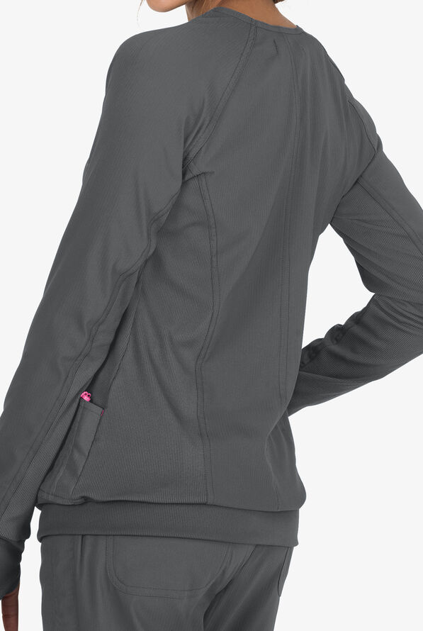 koi Lite™ Clarity Women's 3-Pocket Zip Front Scrub Jacket - Charcoal - 4