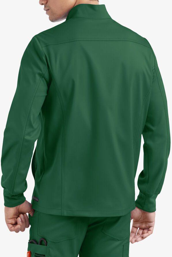 Advantage STRETCH Men's 4-Pocket Zip Front Warm-Up Scrub Jacket - Hunter - 2