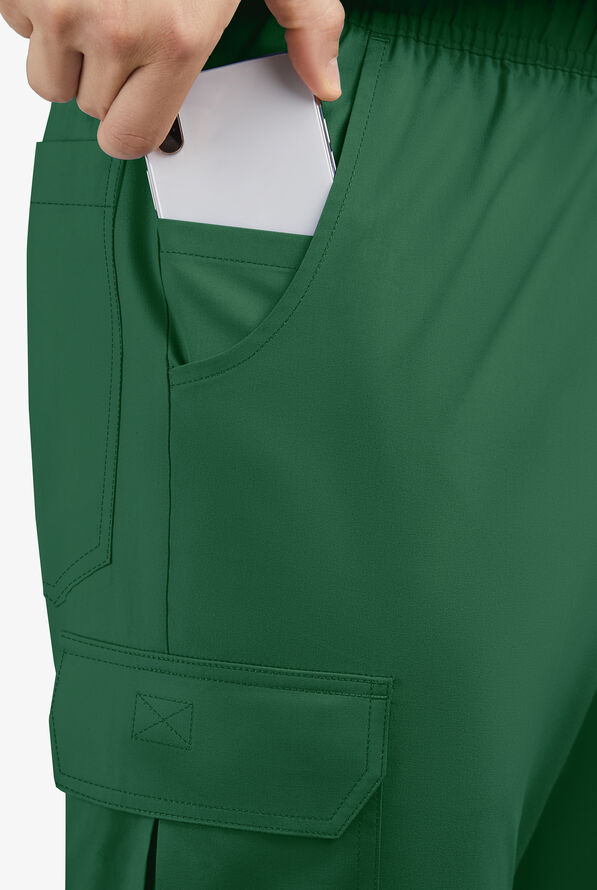 Butter-Soft STRETCH Men's 7-Pocket Cargo Jogger Scrub Pants - Hunter - 3