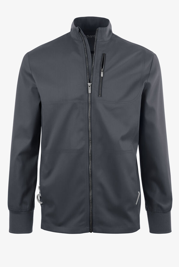 Strictly Scrubs Active STRETCH Men&rsquo;s 4-Pocket Warm-Up Scrub Jacket - Pewter - 1