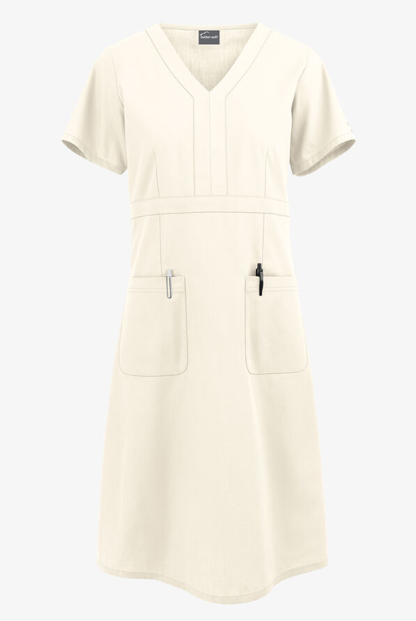 Butter-Soft Core by UA™ Women's 3-Pocket Empire Waist Scrub Dress - Pearl - 1