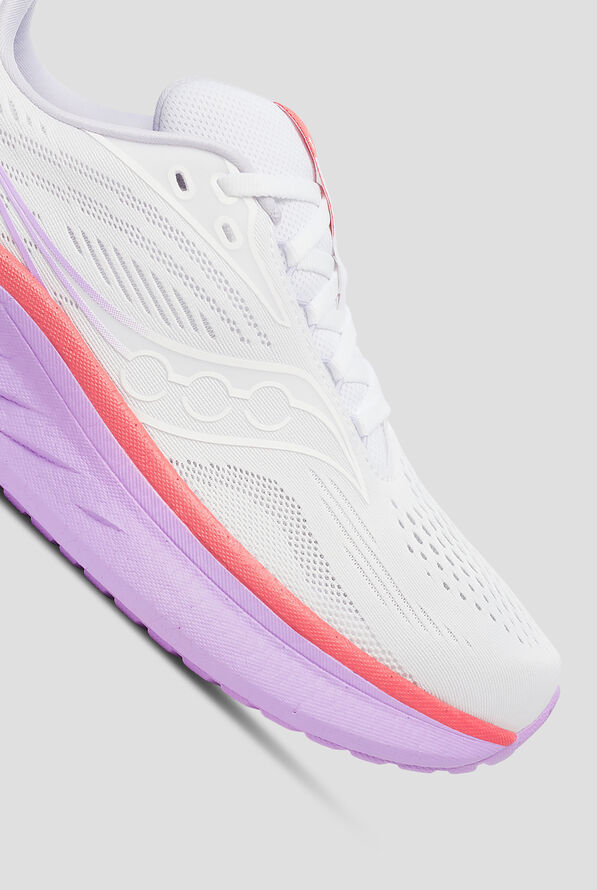 Zapatillas deportivas Saucony Ride 18 White/ Coral con cordones para mujer - null - 3