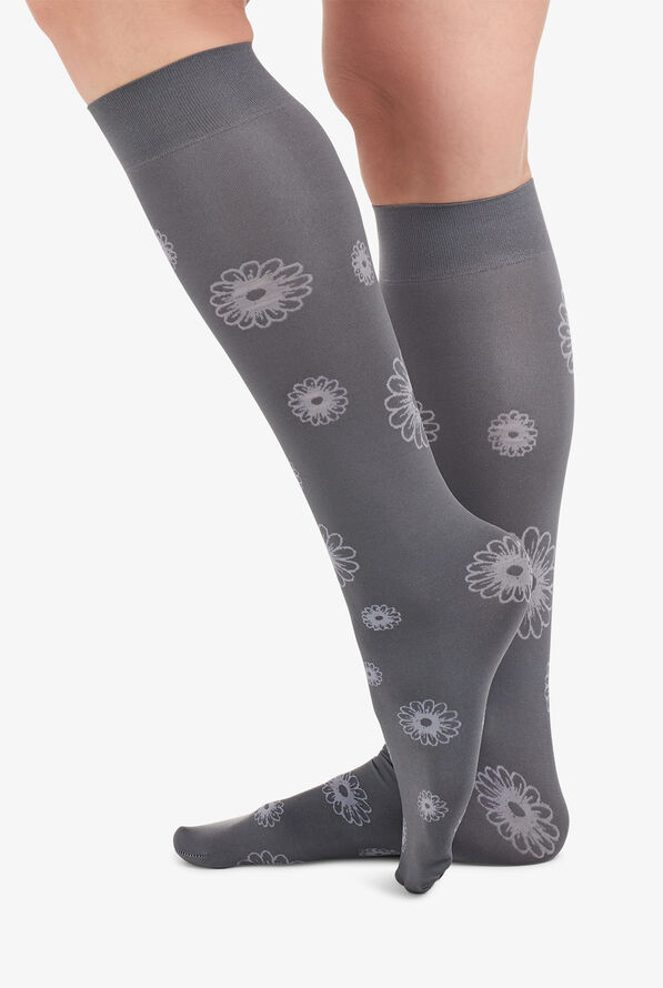 UA Exclusive UA Daisies Women's 11 mmHg Light Compression Socks - Pewter - 2