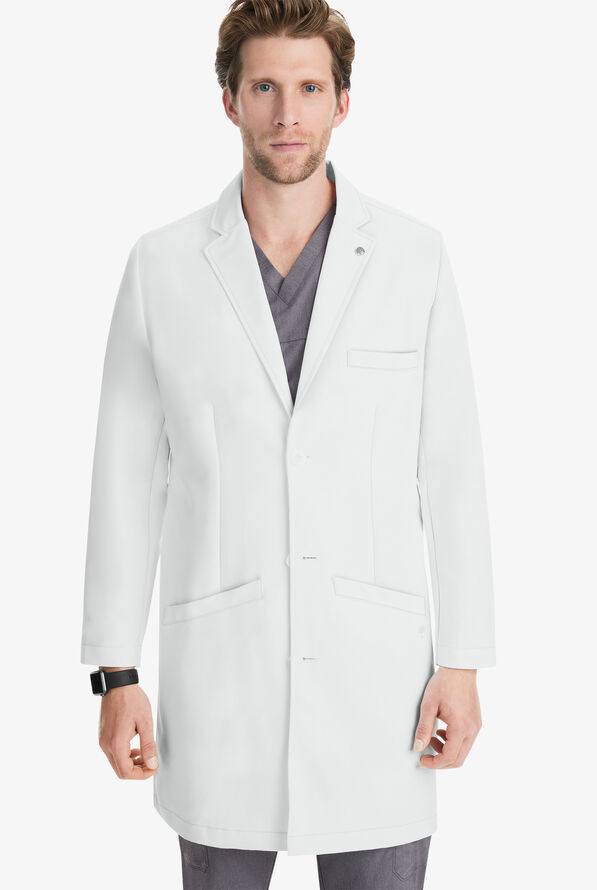 Healing Hands White Coat Professional Men's 39" 5-Pocket Lab Coat - White - 2