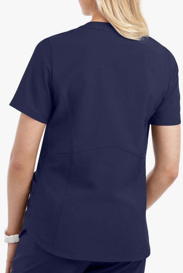 Blusa m&eacute;dica Lauderdale by UA Oleta STRETCH con cuello en V y 4 bolsillos para mujer - Navy - 4