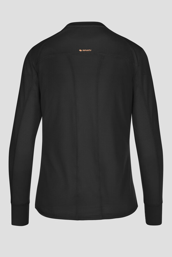 Camiseta médica Infinity GNR8 Stylized Performance STRETCH con costuras en contraste para mujer - Black - 2