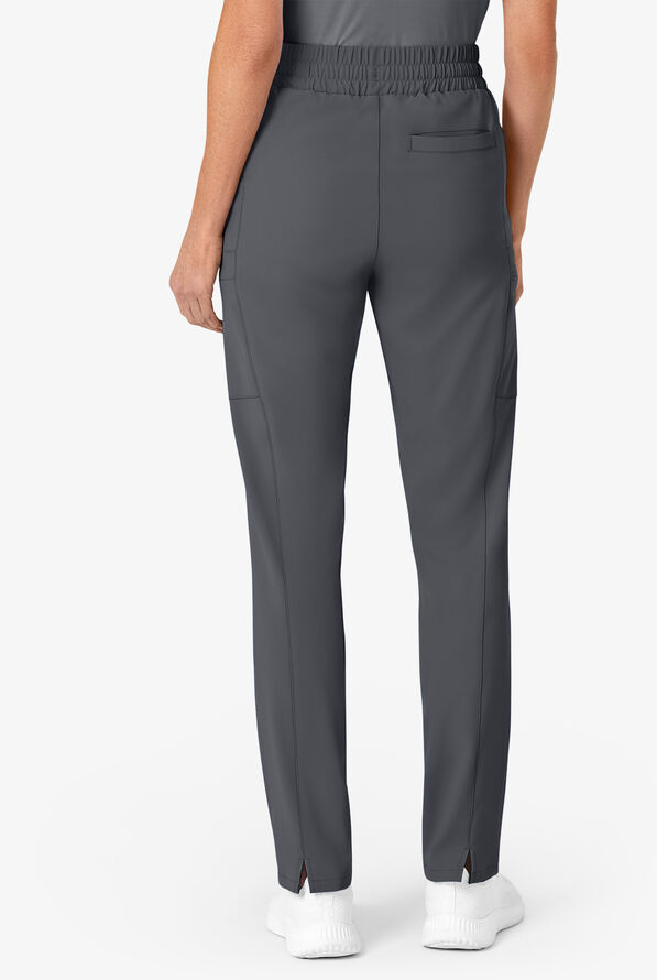Wink Renew Women's 7-Pocket STRETCH High Waisted Slim Leg Cargo Scrub Pants - Pewter - 2