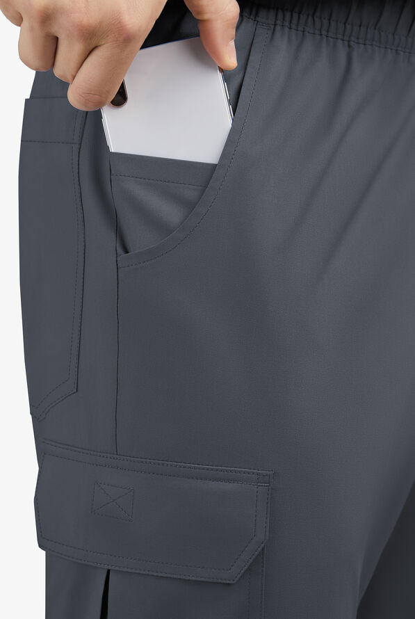 Pantal&oacute;n m&eacute;dico UA Butter-Soft STRETCH estilo cargo jogger con 7 bolsillos para hombre - Pewter - 3