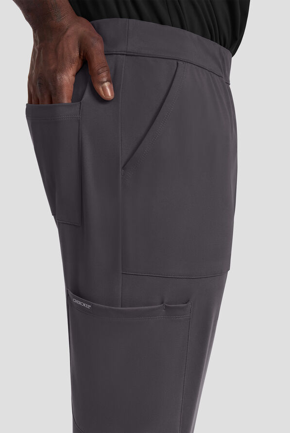 Pantal&oacute;n m&eacute;dico Cherokee Achieve STRETCH estilo jogger cargo con 5 bolsillos para hombre - Pewter - 3