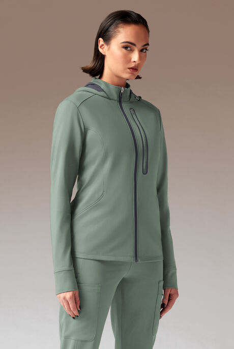 Hypothesis Super-Dermal Women’s Zip Front Multi-Pocket Scrub Jacket