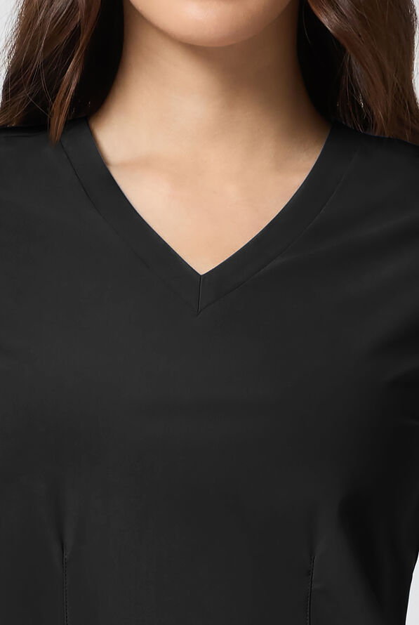 Infinity Pursuit Women's 3-Pocket STRETCH V-Neck Scrub Top - Black - 3