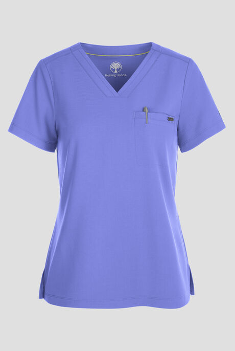 Healing Hands Quest Women's 1-Pocket STRETCH Tuck In V-Neck Scrub Top