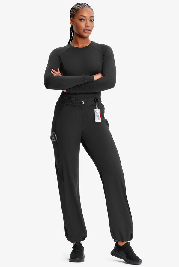 Pantalón médico Infinity GNR8 STRETCH estilo jogger con 5 bolsillos para mujer - Black - 2