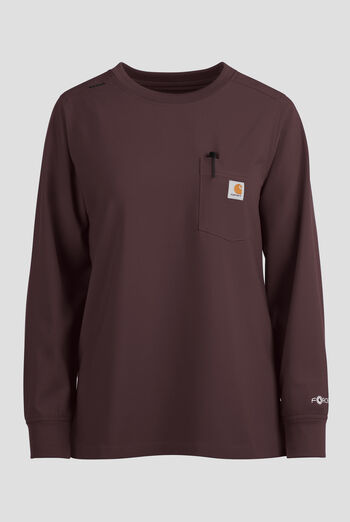 Carhartt Cross-Flex Force Women's 1-Pocket STRETCH Knit Trim Long Sleeve Crew Neck Scrub Top