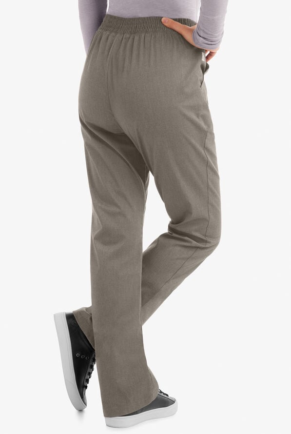 Pantal&oacute;n m&eacute;dico UA Butter-Soft STRETCH petite con el&aacute;stico en la cintura y 2 bolsillos para mujer - Heather Grey - 2