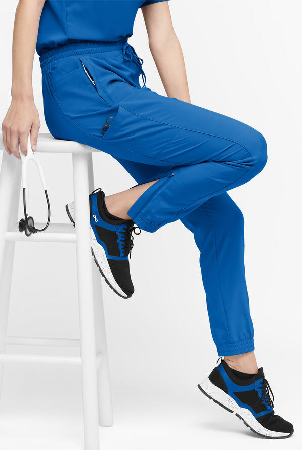 Easy STRETCH Kourtney Women's 5 Pocket Modern Slim Leg Jogger Scrub Pants - Petite - Royal - 1