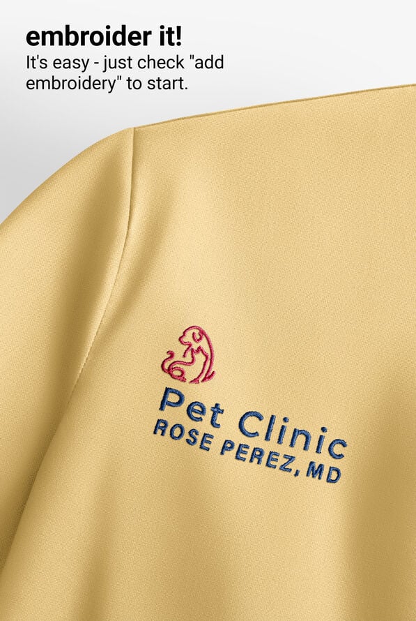 Skechers by Barco Ripstop Trek Women's 2-Pocket STRETCH Rounded Zip Neck Tuck In Scrub Top - Soft Citrine - 3