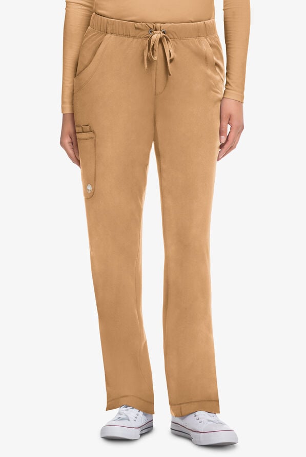 Pantal&oacute;n m&eacute;dico HH Works by Healing Hands Rebecca STRETCH estilo cargo con cord&oacute;n y 6 bolsillos para mujer - Sand Dunes - 1