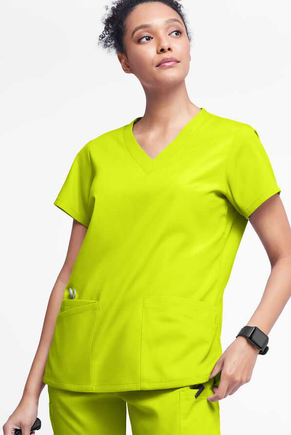 Butter-Soft Originals Women's 6-Pocket V-Neck Scrub Top - Lime Crush - 2