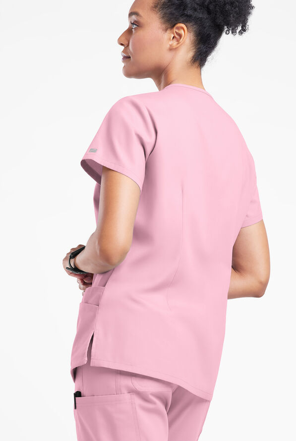 Butter-Soft Originals Women's 6-Pocket V-Neck Scrub Top - Blush - 3