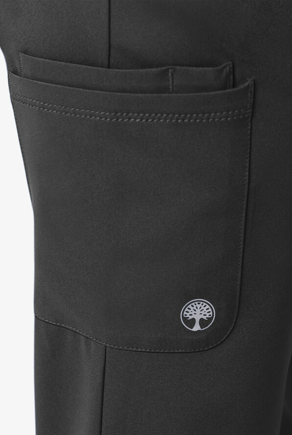 HH Works by Healing Hands Rose Women's 6-Pocket STRETCH Maternity Scrub Pants - Black - 4