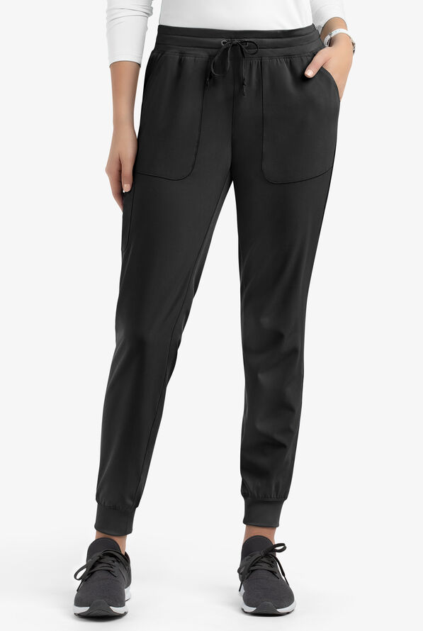 Pantalón médico Maevn Matrix STRETCH estilo jogger con 5 bolsillos para mujer exclusivo de UA - Black - 1