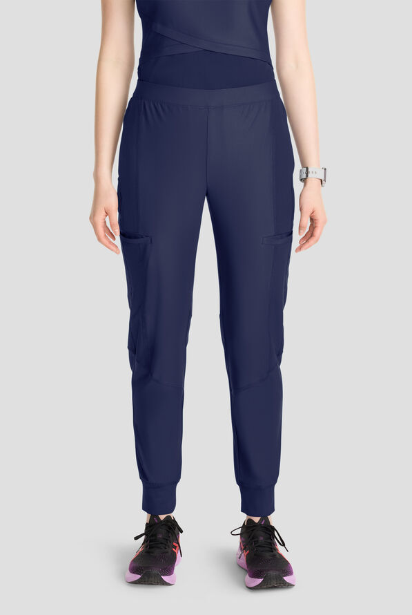 Infinity GNR8 Kinetic Knit Women's 4-Pocket STRETCH Cargo Jogger Scrub Pants - Navy - 1