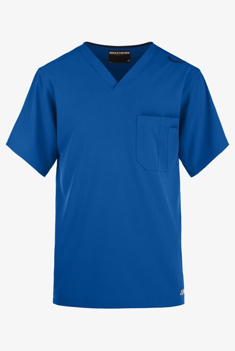 Skechers by Barco Structure Men's 1-Pocket STRETCH V-Neck Scrub Top