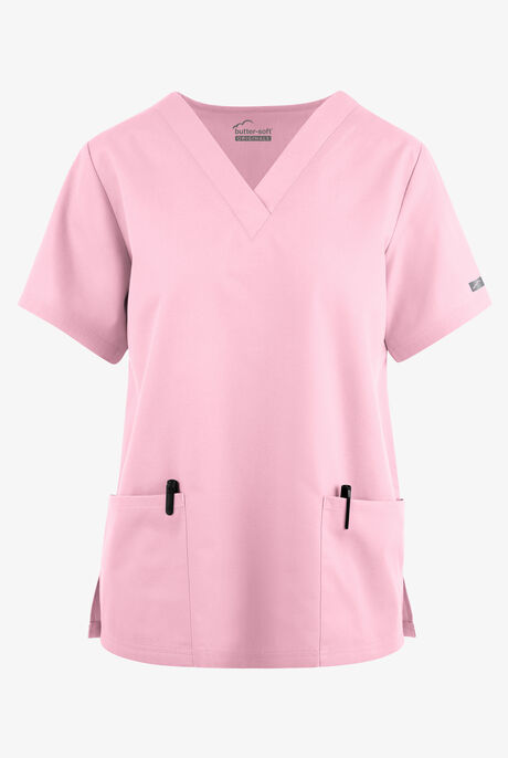 Blusa médica Butter-Soft Originals con cuello en V y 2 bolsillos para mujer