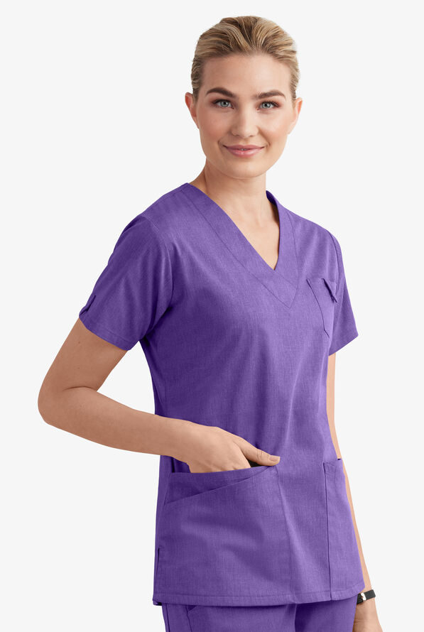 ButterSoft STRETCH Scrubs VNeck 5 Pocket Top Stretch Scrubs by UA