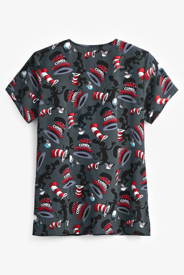 Blusa médica estampada Tooniforms Seuss Here Comes Trouble
