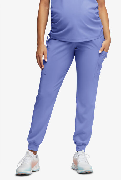 Easy STRETCH Chrissy Women's Maternity 4-Pocket Tapered Leg Jogger Scrub Pants