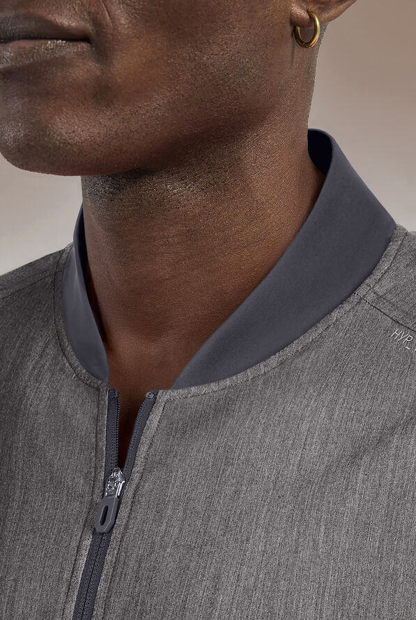 Hypothesis Omni Men's 3-Pocket Zip Front Scrub Jacket - Graphite - 6